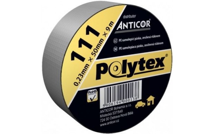 ANTICOR POLYTEX 111 páska 48mm, 50m plynotesná, vodotesná, vodoodolná, šedostrieborná