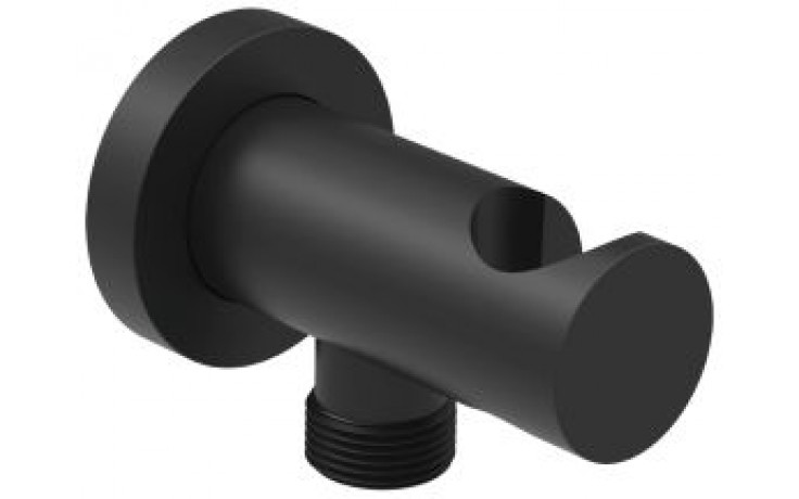 CONCEPT 200 BLACK pripojovacie kolienko G1/2", 64,5mm, s držiakom, okrúhle, čierna