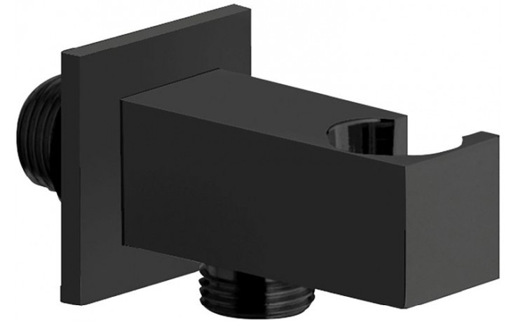 CONCEPT 200 BLACK pripojovacie kolienko 45x71,5mm, s držiakom, hranaté, čierna