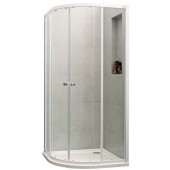 CONCEPT 100 sprchovací kút 800x800x1900mm štvrťkruh, 4 dielny, biela/číre sklo s AP