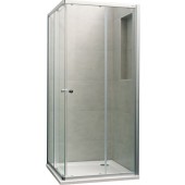 CONCEPT 100 sprchovací kút 80x80 cm, rohový vstup, posuvné dvere, strieborná matná/číre sklo