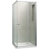 CONCEPT 100 sprchovací kút 90x90 cm, rohový vstup, posuvné dvere, strieborná matná/číre sklo