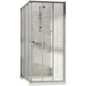 CONCEPT 100 NEW sprchovací kút 800x800x1900mm štvorec, 6 dielny, biela/číre sklo AP