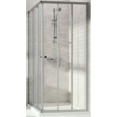 CONCEPT 100 sprchovací kút 90x90 cm, rohový vstup, posuvné dvere, 6-dielny, biela/číre sklo