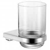 KEUCO MOLL držiak s pohárom, jednoduchý, nástenný, chróm/sklo