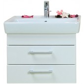 CONCEPT 200 skrinka 54,5x43,4x39,2cm, závesná s 2 zásuvkami a umývadlom, biela/biela