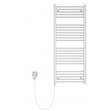 KORADO KORALUX LINEAR CLASSIC - E kúpeľňový radiátor 900/450, tyč vľavo zo skrine / zásuvky, biela RAL9016
