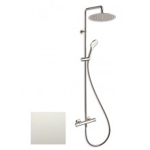 CRISTINA TRICOLORE VERDE sprchový set s termostatickou batériou, hlavová sprcha, ručná sprcha, tyč, hadica, matná biela 