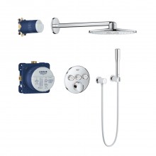 GROHE GROHTHERM sprchový set s podomietkovou termostatickou batériou, horná sprcha, ručná sprcha, hadica, kolienko, držiak, chróm