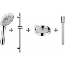 JIKA CUBITO-N sprchová súprava 4-dielna, ručná sprcha 130x130 mm, 4 prúdy, tyč, hadica, mydelnička, chróm
