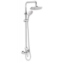 NOVASERVIS sprchový set s batériou, hlavová sprcha, ručná sprcha s 3 prúdmi, teleskopická tyč, hadica, chróm