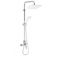 NOVASERVIS NOBLESS TINA sprchový set s batériou, hlavová sprcha, ručná sprcha, teleskopická tyč, hadica, biela/chróm