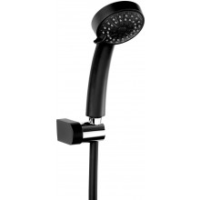 NOVASERVIS sprchová súprava 3-dielna, ručná sprcha pr. 80 mm, 3 prúdy, hadica, držiak, matná čierna/chróm