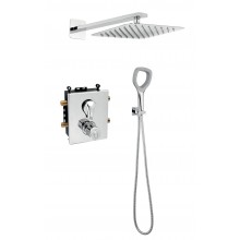 NOVASERVIS ECO+ sprchový set s termostatickou podomietkovou batériou, hlavová sprcha, ručná sprcha, hadica, držiak, chróm