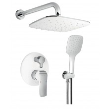 NOVASERVIS NOBLESS TINA sprchový set s podomietkovou batériou, hlavová sprcha, ručná sprcha, hadica, držiak, biela/chróm