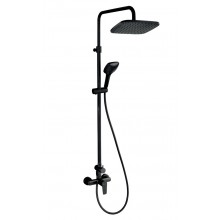 NOVASERVIS METALIA 58 sprchový set s batériou, hlavová sprcha, ručná sprcha s 3 prúdmi, teleskopická tyč, hadica, Eco, matná čierna