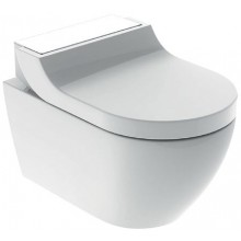 GEBERIT AQUACLEAN TUMA COMFORT závesné WC s bidetovým sedadlom, SoftOpening, Rimless, KeraTect, biela/biele sklo