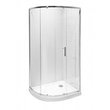 JIKA TIGO sprchovací kút 98x78 cm, R540, posuvné dvere, strieborná/sklo číre