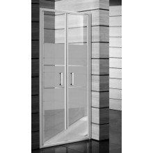 JIKA LYRA PLUS sprchové dvere 90x190 cm, lietacie, biela/sklo matné stripy