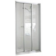 CONCEPT 100 sprchové dvere 800x800x1900mm posuvné, 2 dielne s pevným segmentom, biela/matný plast