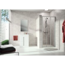 CONCEPT 100 NEW sprchové dvere 80x190 cm, posuvné, strieborná matná/číre sklo