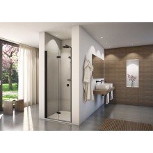 CONCEPT 200 CONF1 sprchové dvere 900x2000mm dvojdielne, skladacie, pánty vľavo, čierna/číre sklo concept-clean