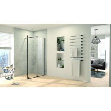 CONCEPT INTENSA sprchové dvere 110x200 cm, posuvné, pravé, čierna / sklo číre