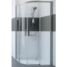 HÜPPE CLASSICS 2 EASY ENTRY B1/B2 sprchovací kút 90x90 cm, R500, posuvné dvere, matná strieborná/číre sklo 