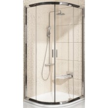 RAVAK BLIX BLCP4 90 sprchovací kút 900x900x1900mm, štvrťkruhový, posuvný, štvordielny, satin/transparent