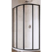 RAVAK SUPERNOVA SKCP4 80 sprchovací kút 80x80 cm, R490, posuvné dvere, čierna/sklo transparent