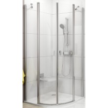 RAVAK CHROME CSKK4 90 sprchovací kút 900x900x1950mm, štvrťkruhový, štvordielny, biela/transparent