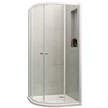 CONCEPT 100 sprchový kút 80x80 cm, R500, posuvné dvere, strieborná matná/sklo číre