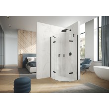 CONCEPT 400 sprchovací kút 90x90 cm, R500, krídlové dvere, matná čierna / číre sklo AP