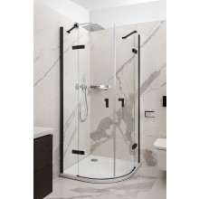 CONCEPT 400 sprchový kút 100x100 cm, R550, krídlové dvere, matná čierna/sklo číre