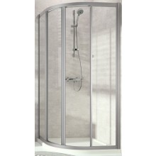 CONCEPT 70 sprchový kút 100x100 cm, R500, posuvné dvere, strieborná matná/sklo číre