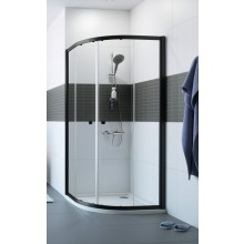 CONCEPT 100 BLACK EDITION sprchovací kút 80x80 cm, R500, posuvné dvere, čierna/číre sklo