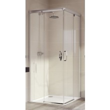 HÜPPE AURA ELEGANCE sprchovací kút 100x100 cm, rohový vstup, posuvné dvere, lesklá strieborná/číre sklo