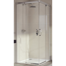 HÜPPE AURA ELEGANCE sprchovací kút 90x90 cm, rohový vstup, posuvné dvere, matná strieborná/číre sklo