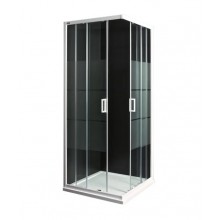 JIKA LYRA PLUS sprchový kút 80x80 cm, rohový vstup, posuvné dvere, biela / sklo matné stripy