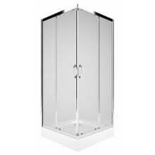 KOLO REKORD sprchový kút 900x900x1850mm, štvorcový, posuvné dvere, strieborná lesklá/číre sklo