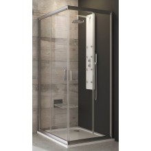 RAVAK BLIX BLRV2-90 sprchovací kút 90x90 cm, rohový vstup, posuvné dvere, satin/sklo transparent