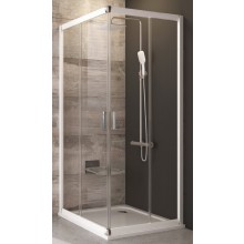 RAVAK BLIX BLRV2 90 sprchový kút 90x90 cm, rohový vstup, posuvné dvere, biela/sklo transparent