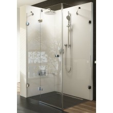 RAVAK BRILLIANT BSDPS 90R sprchové dvere 900x900x1950mm s pevnou stenou, pravé, sklo, chróm/transparent