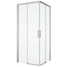 SANSWISS DIVERA D22SE2B sprchovací kút 80x80 cm, rohový vstup, posuvné dvere, aluchróm/číre sklo