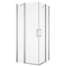 SANSWISS DIVERA D22DE2B sprchovací kút 100x100 cm, rohový vstup, krídlové dvere, aluchróm / číre sklo