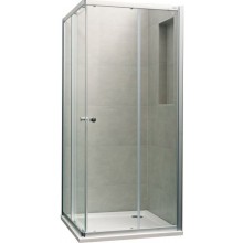CONCEPT 100 sprchový kút 80x80 cm, rohový vstup, posuvné dvere, biela/sklo číre