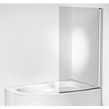 JIKA MIO vaňová zástena 91x150 cm, pevná, lesklá strieborná/číre sklo
