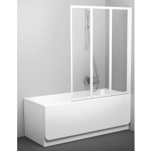 RAVAK VS3 130 vaňová zástena 130x140 cm, skladacia, biela/sklo transparent