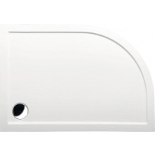 POLYSAN RENA R sprchová vanička 1000x800x40mm, R550, štvrťkruh, pravá, bez nožičiek, liaty mramor, biela
