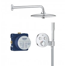 GROHE GROHTHERM SMARTCONTROL sprchový set s termostatickou podomietkovou batériou, horná sprcha, ručná sprcha s 3 prúdmi, hadica, držiak, chróm